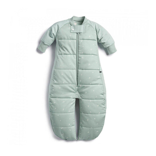 ergoPouch Organic Winter Long Sleeved 2 in 1 Sleeping Suit Bag - Sage - 2.5 TOG