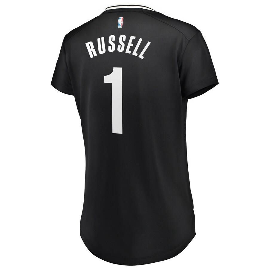 Brooklyn Nets D'Angelo Russell Fanatics Branded Replica Fast Break Icon Jersey Womens - Black | Ireland D5039X4